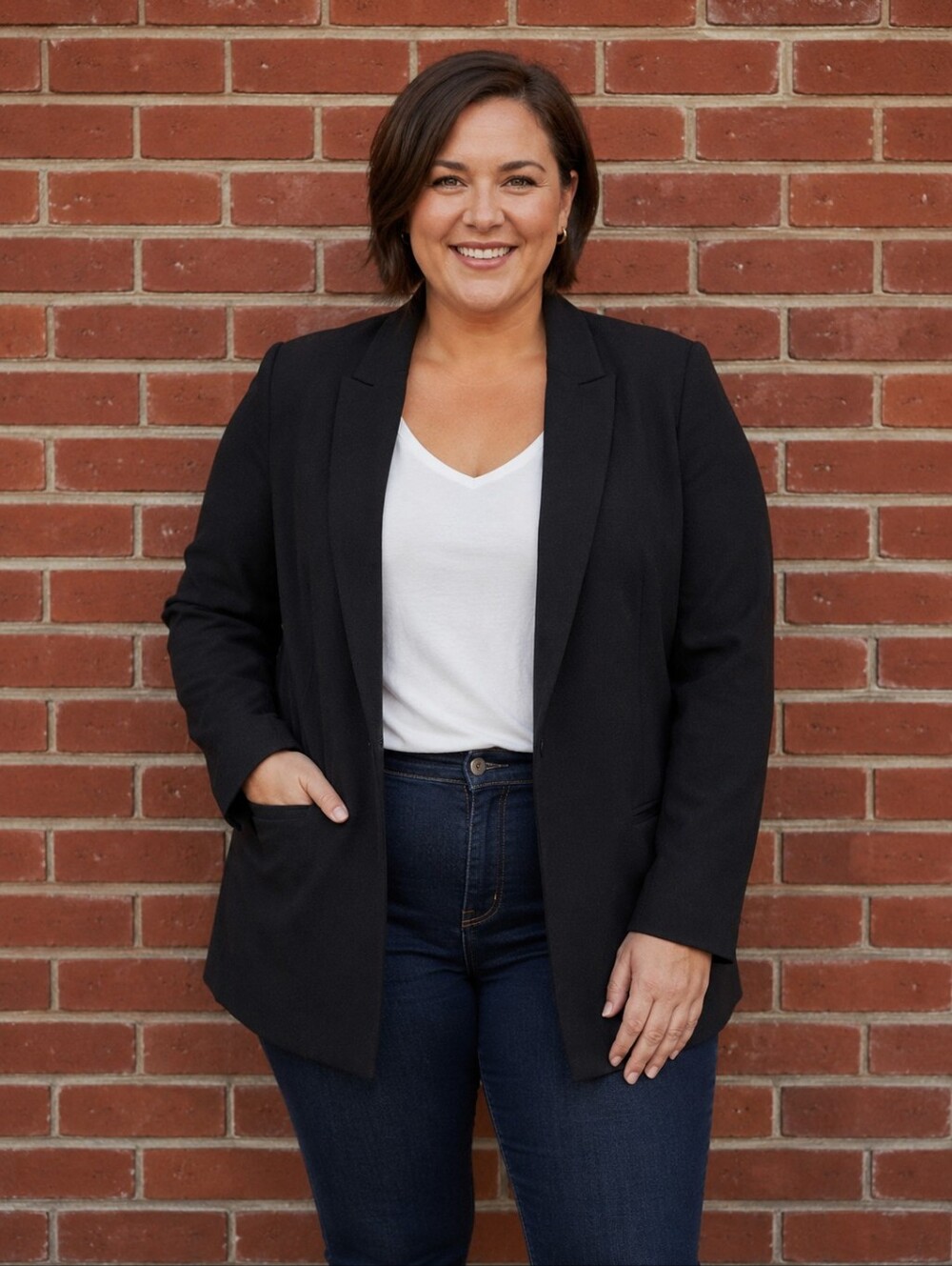 Torrid NEW Plus-Size 1x: Studio Pique Long Line Classic Fit Black Blazer